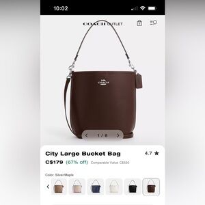 Coach Brown Leather Bucket Bag